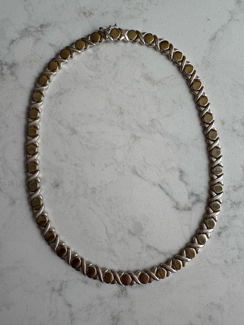 Silver Italian XO Women's Link Necklace Vintage